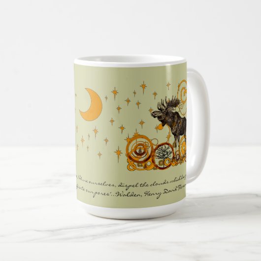 Moose Stein-Walden, Henry David Thoreau Quote Koffiemok (Voorkant rechts)