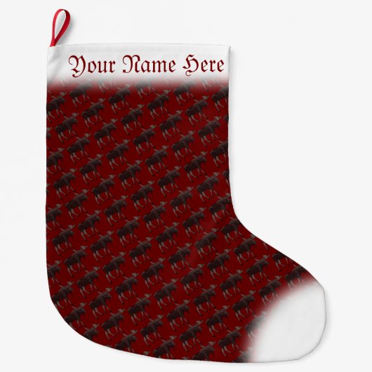 Moose Stocking Moose Kerstmis Stocking Custom Grote Kerstsok (Voorkant)