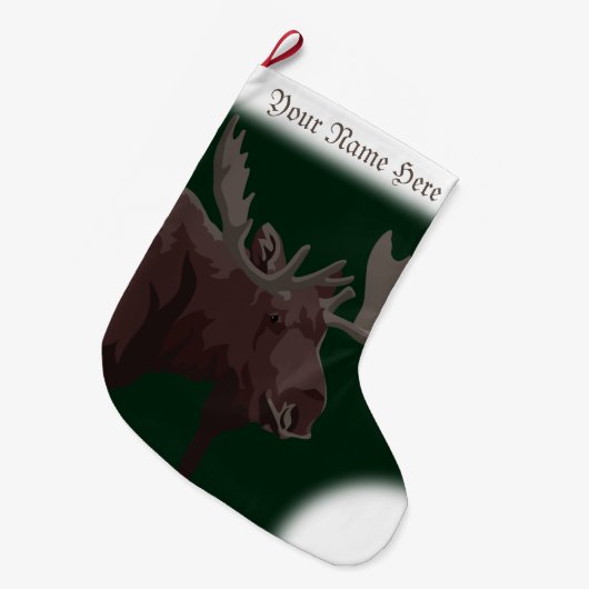 Moose Stocking Moose Kerstmis Stocking Custom Grote Kerstsok (Voorkant (Hangend))