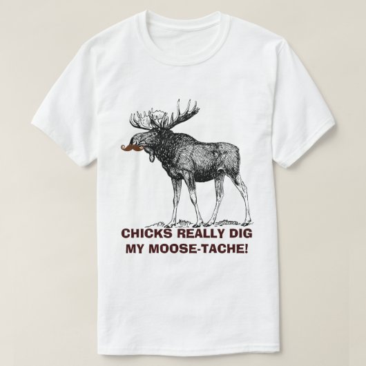 Moose-tache T-shirt (Design voorkant)