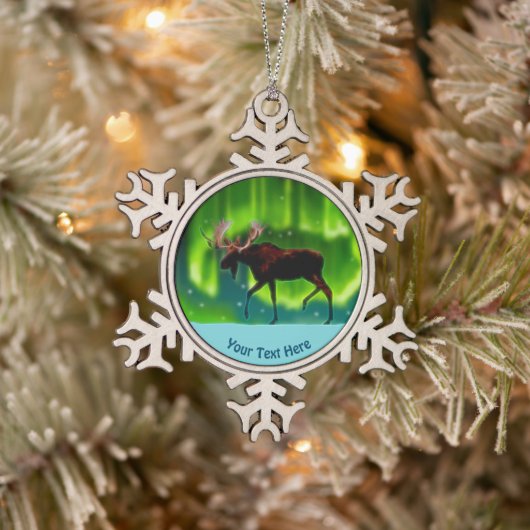 Moose Tin Sneeuwvlok Ornament (Boom)