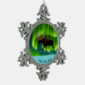 Moose Tin Sneeuwvlok Ornament (Links)