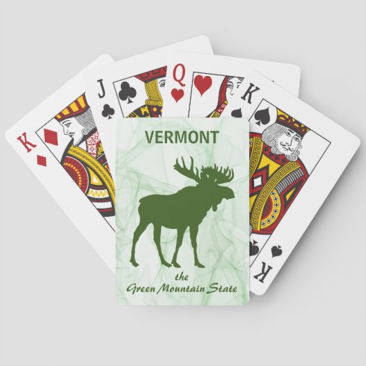 Moose, Vermont, de staat Groene Berg Pokerkaarten (Achterkant)