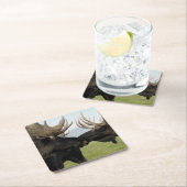 Moose Vierkante Kartonnen Onderzetter (Insitu)