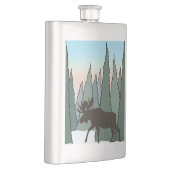 Moose Walking in het winterbos Flacon (Rechts)