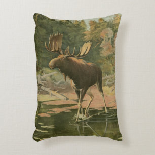 Moose Walting in Water Decoratief Kussen