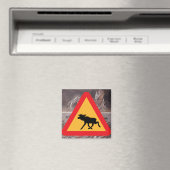 Moose Warning Crossing Sign Whittier Alaska Magneet (Insitu (Vaatwasser))