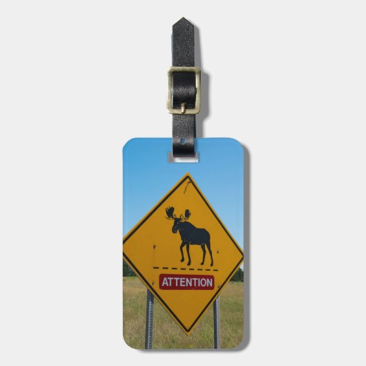 Moose Warning Sign Bagagelabel (Voorkant verticaal)