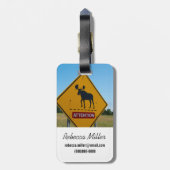 Moose Warning Sign Bagagelabel (Achterkant verticaal)