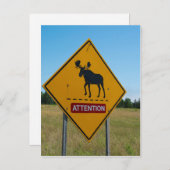 Moose Warning Sign Briefkaart (Voorkant / Achterkant)