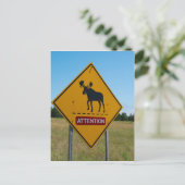Moose Warning Sign Briefkaart (Staand voorkant)
