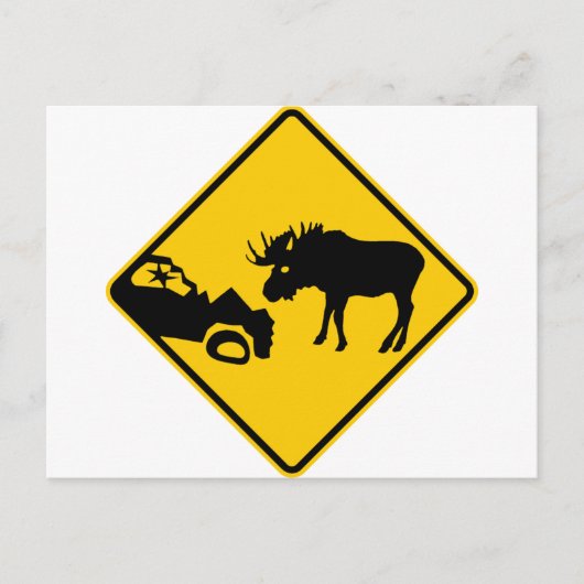 Moose Warning Sign van het Nationaal Park Gros Mor Briefkaart (Voorkant)