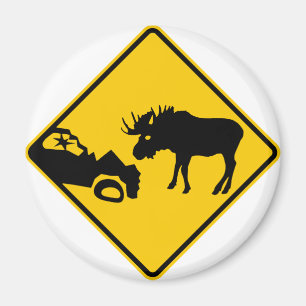 Moose Warning Sign van het Nationaal Park Gros Mor Magneet