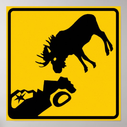 Moose Warning Sign van het Nationaal Park Gros Mor Poster (Voorkant)