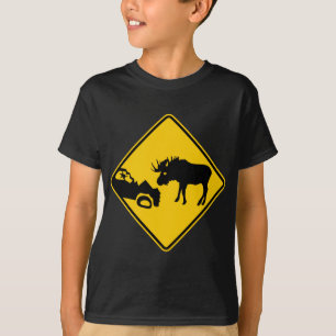 Moose Warning Sign van het Nationaal Park Gros Mor T-shirt