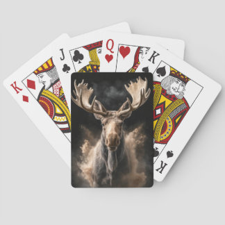 Moose Wild Animal Elegant Dramatisch Mist Portret Pokerkaarten