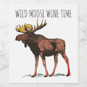 Moose Wildlife Vin Étiquettes (Étiquettes simples)