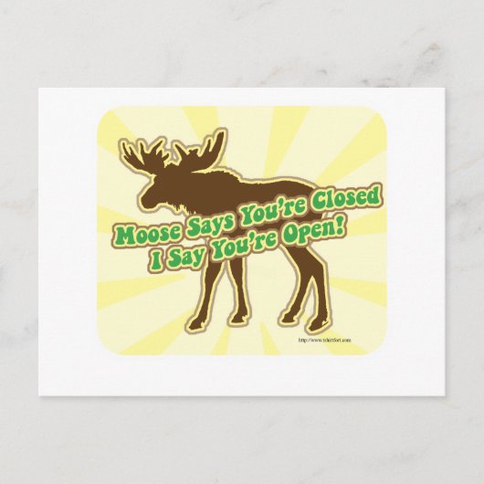 Moose zegt dat je gesloten bent! briefkaart (Voorkant)