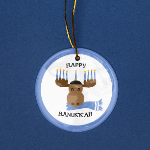 Moosed Happy Chanoeka Grappige Chanoeka Keramisch Ornament