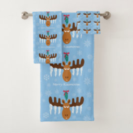 Moosehead_Icicle Antlers_Mistletoe_Merry Kissmoose Bad Handdoek