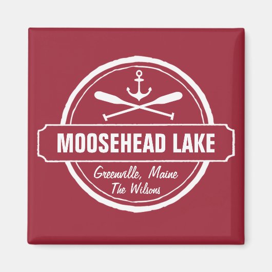 Moosehead Lake Maine ankerplaats aangepaste stad Magneet (Voorkant)