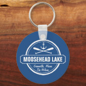 Moosehead Lake Maine ankerplaats aangepaste stad Sleutelhanger (Voorkant)