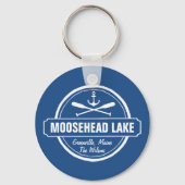 Moosehead Lake Maine ankerplaats aangepaste stad Sleutelhanger (Achterkant)