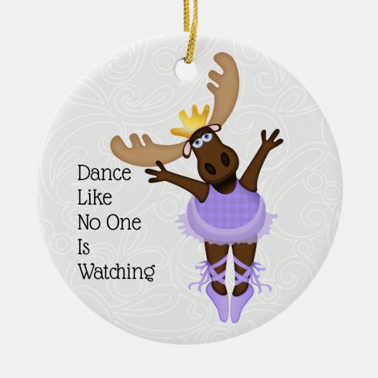 Mooserina de 'Clumsy Moose', ik hoop dat je danst Keramisch Ornament (Voorkant)