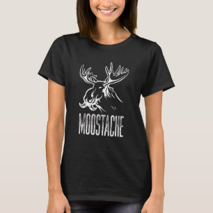 Moostache Funny Moose Mustache Pun Hiking Camping T-shirt