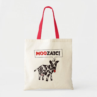 Moozaïek! – Grappig Koe mozaïekpatroon Tote Bag