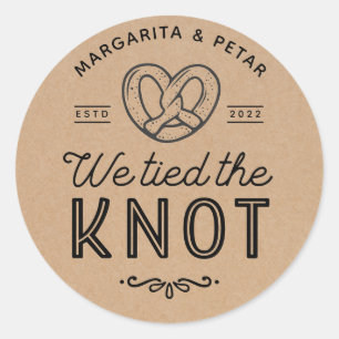 Moozel tassen we hebben de knot Rustic Kraft getil Ronde Sticker