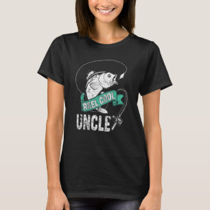 Mop Coole Oom Vissen Mannen Vissen Retro T-shirt