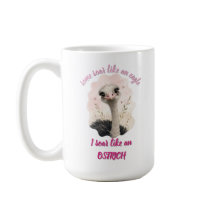 Mop met cute dier, grappige struisvogel koffiekop