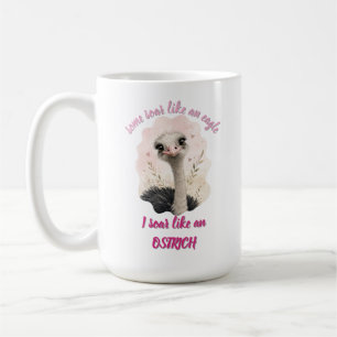 Mop met cute dier, grappige struisvogel koffiekop koffiemok