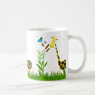 Mop met Cute Giraffe in de Tuin Koffiemok
