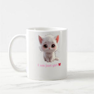 Mop met Witte Kitten - Ik Ben Gewoon Een Meisje Da Koffiemok