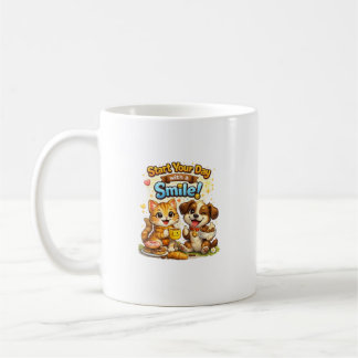 Mop ontwerp met een schattig katje en puppy koffiemok
