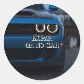 Mopar Challenger Stcker Ronde Sticker (Voorkant)