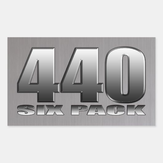 Mopar Dodge 440 Six Pack Rechthoekige Sticker (Voorkant)