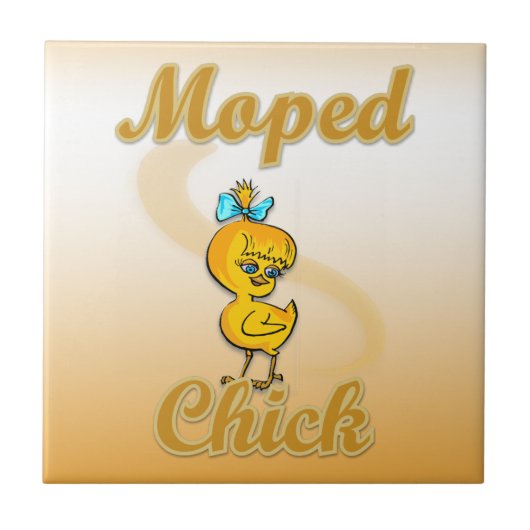 Moped Chick Tegeltje (Voorkant)