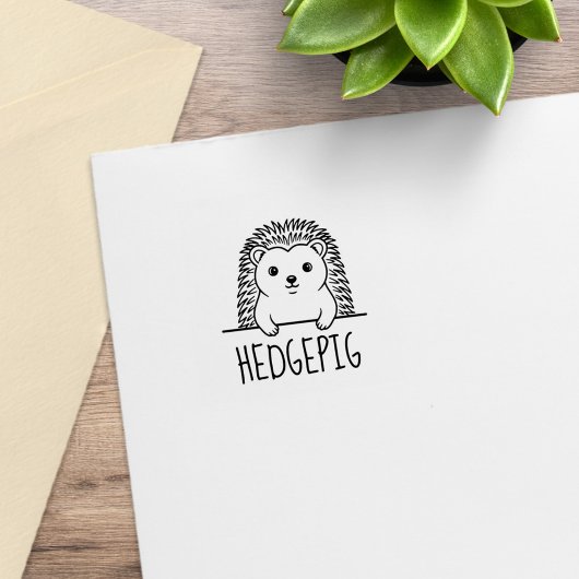 Mopige Egel Aangepaste Naam Rubberstempel