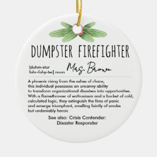 Moppenmaker brandweerman Funny definitie Aangepast Keramisch Ornament