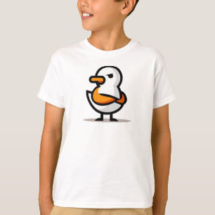 Mopperige Eend Minimalistische Cartoon Mascotte T-shirt