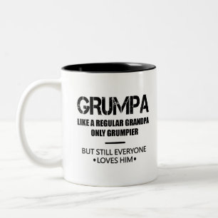 Mopperkont als een gewone opa, alleen maar mopperi tweekleurige koffiemok