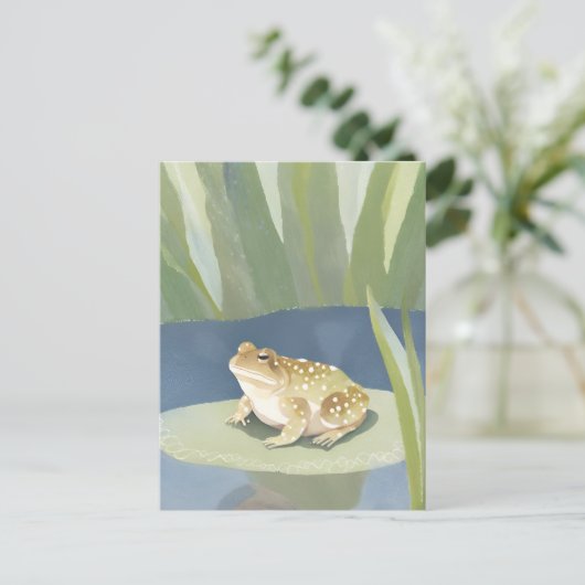 mopperpad | Lilypad Pond Waterverf Briefkaart (Staand voorkant)