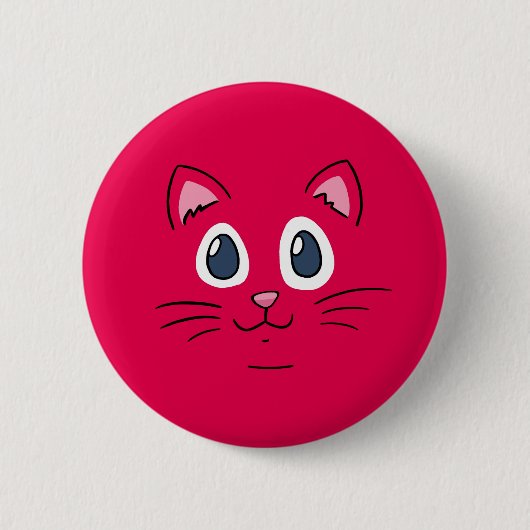 Moppig Kattengezicht Ronde Button 5,7 Cm (Voorkant)