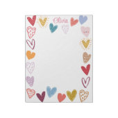 Moppige Doodle Krabbel Hartjes Frame Notitieblok (Gedraaid)