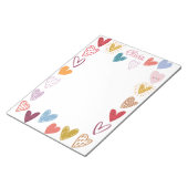 Moppige Doodle Krabbel Hartjes Frame Notitieblok (Schuin)