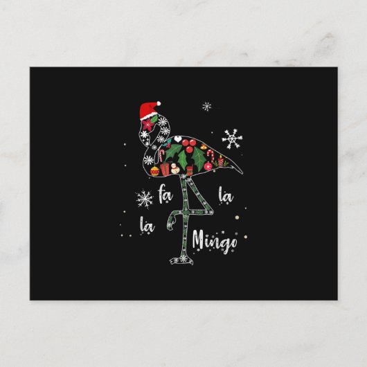 Moppige Flamingo Kerst Xmas Uitnodiging Briefkaart (Voorkant)