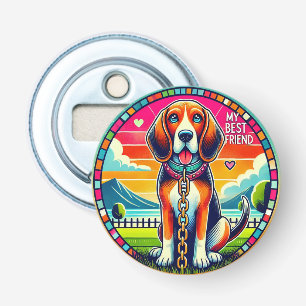 Moppige Geanimeerde Hond Gloeit 🤩 Leuk voor Huisd Button Flesopener